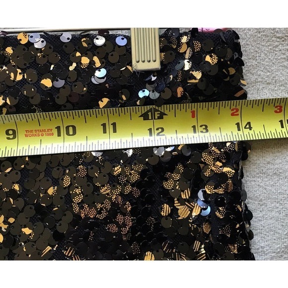 Dulce Carola Junior SzM TubeTop Black Gold All Over Sequins Pre-Owned - Picture 6 of 7